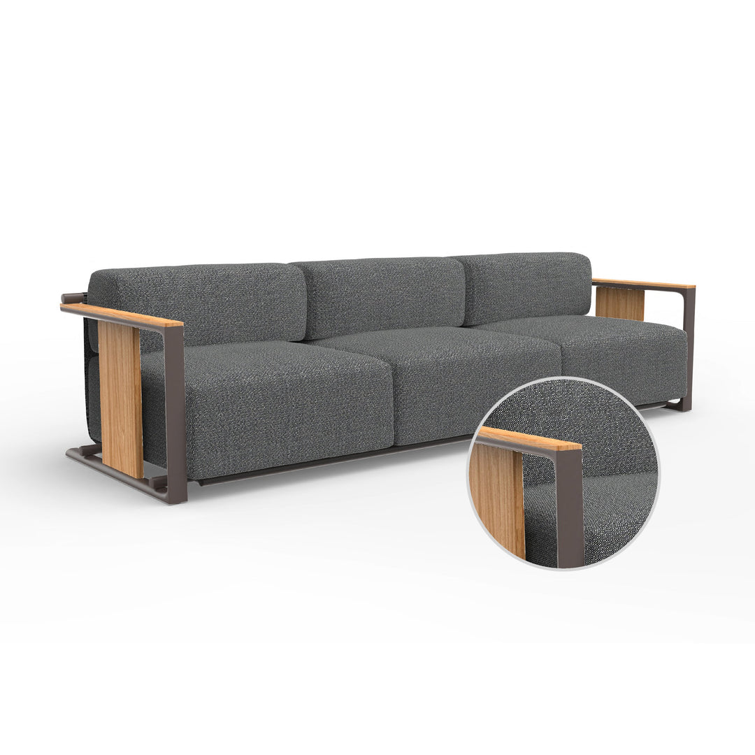 Tulum 3-Seater Sofa Outdoor Vondom Savane Tornado Cacao