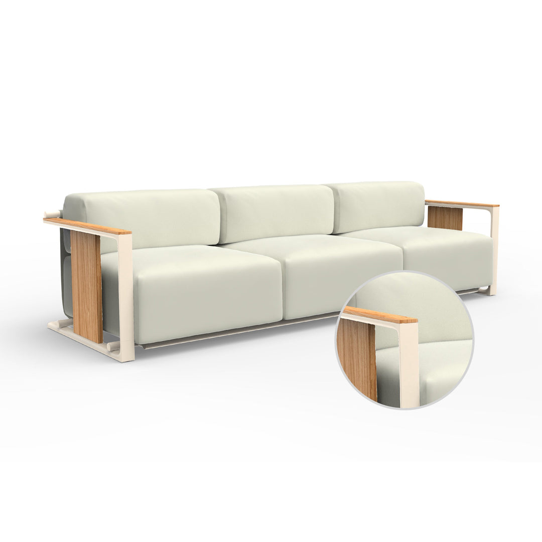 Tulum 3-Seater Sofa Outdoor Vondom Nautical White Crema