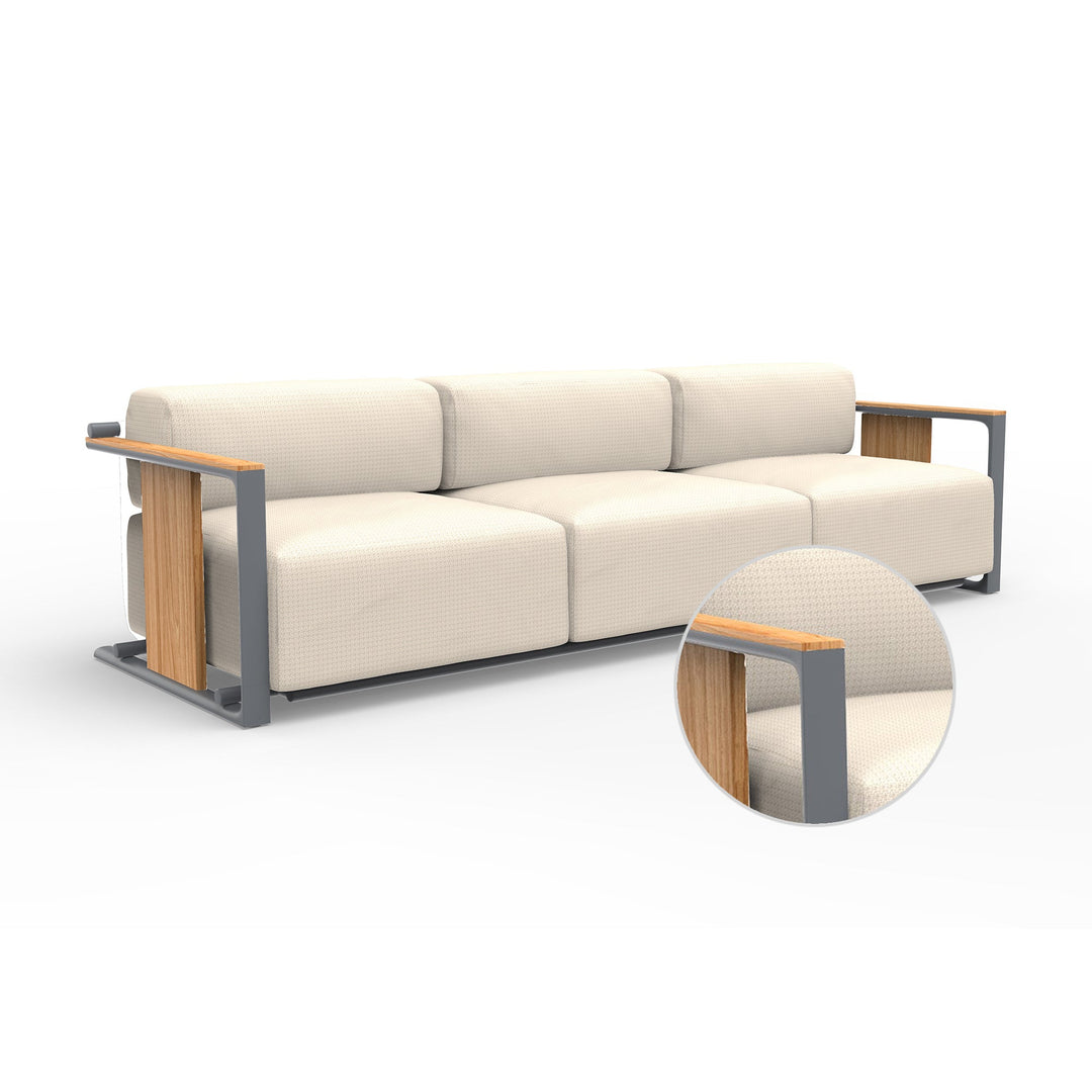 Tulum 3-Seater Sofa Outdoor Vondom Varm Crema Traffic Gray