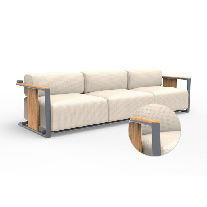 Tulum 3-Seater Sofa Outdoor Vondom Varm Crema Traffic Gray
