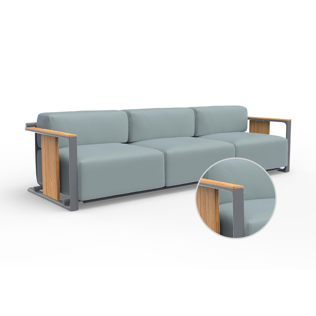 Tulum 3-Seater Sofa Outdoor Vondom Nautical Steel Traffic Gray
