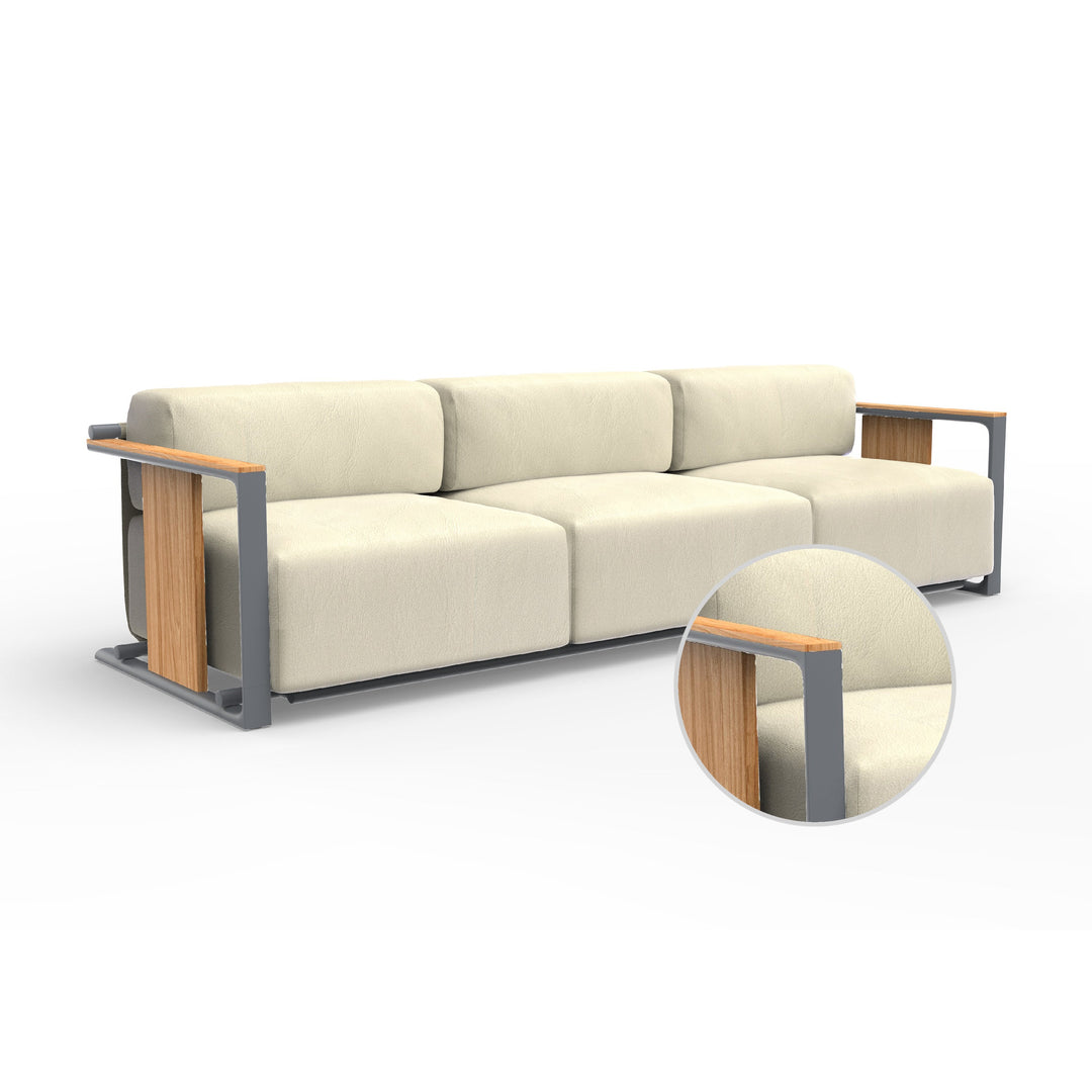 Tulum 3-Seater Sofa Outdoor Vondom Nautical Taupe Traffic Gray