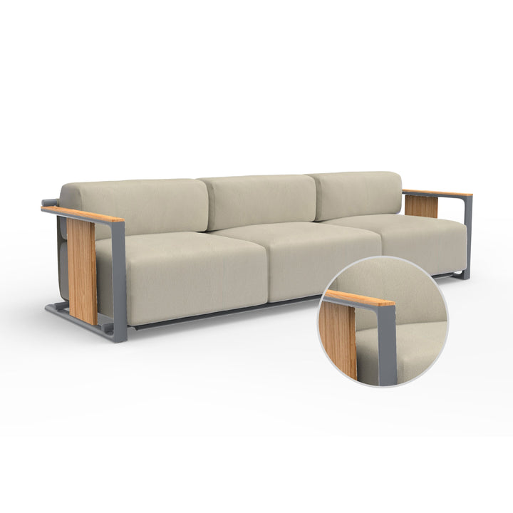 Tulum 3-Seater Sofa Outdoor Vondom Nautical Natural Traffic Gray