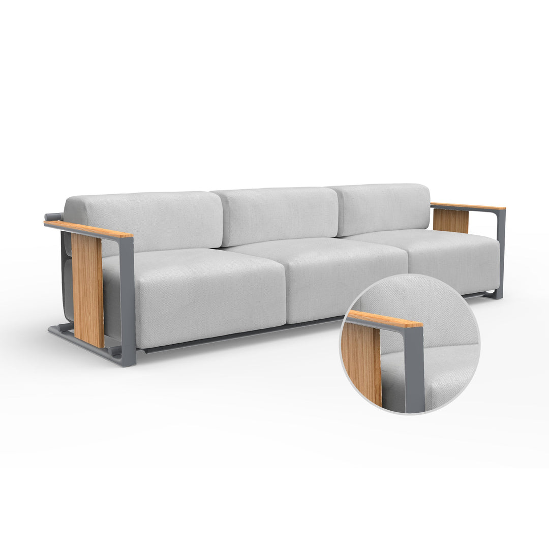 Tulum 3-Seater Sofa Outdoor Vondom Savane White Traffic Gray