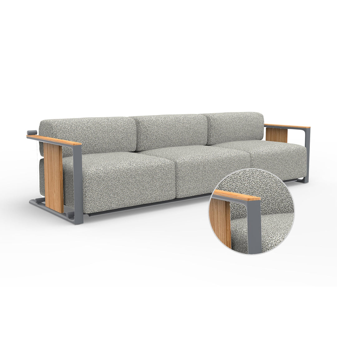 Tulum 3-Seater Sofa Outdoor Vondom Krollet White Traffic Gray