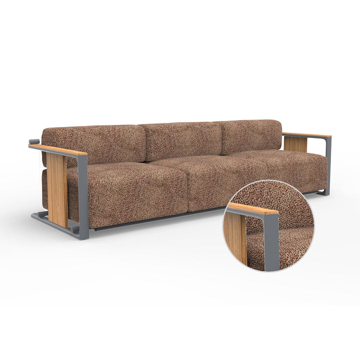 Tulum 3-Seater Sofa Outdoor Vondom Krollet Purjai Red Traffic Gray