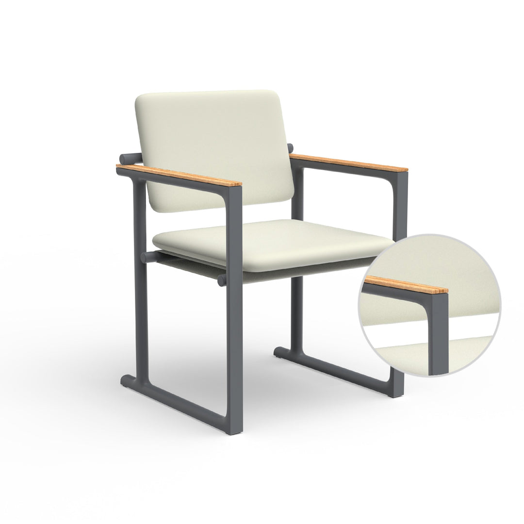 Tulum Dining Chair Outdoor Vondom Nautical White Traffic Gray