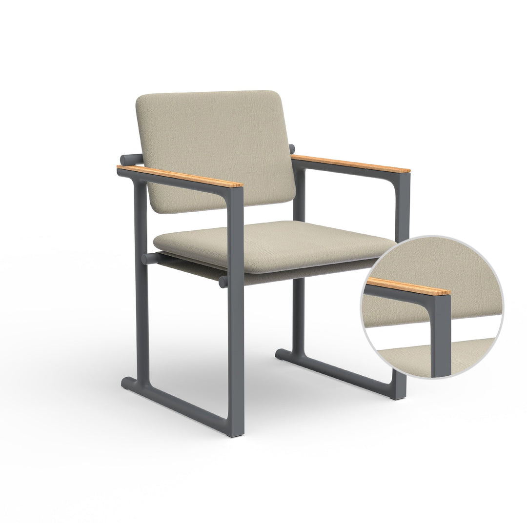 Tulum Dining Chair Outdoor Vondom Nautical Natural Traffic Gray