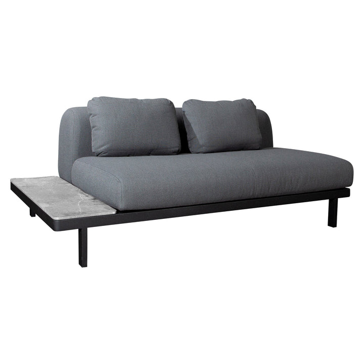 Space Outdoor 2-Seater Sofa with Side Table Outdoor Sofas Cane-line Grey Cane-Line Airtouch Fossil Grey Ceramics