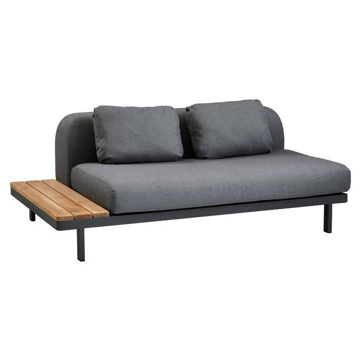 Space Outdoor 2-Seater Sofa with Side Table Outdoor Sofas Cane-line Grey Cane-Line Airtouch Teak