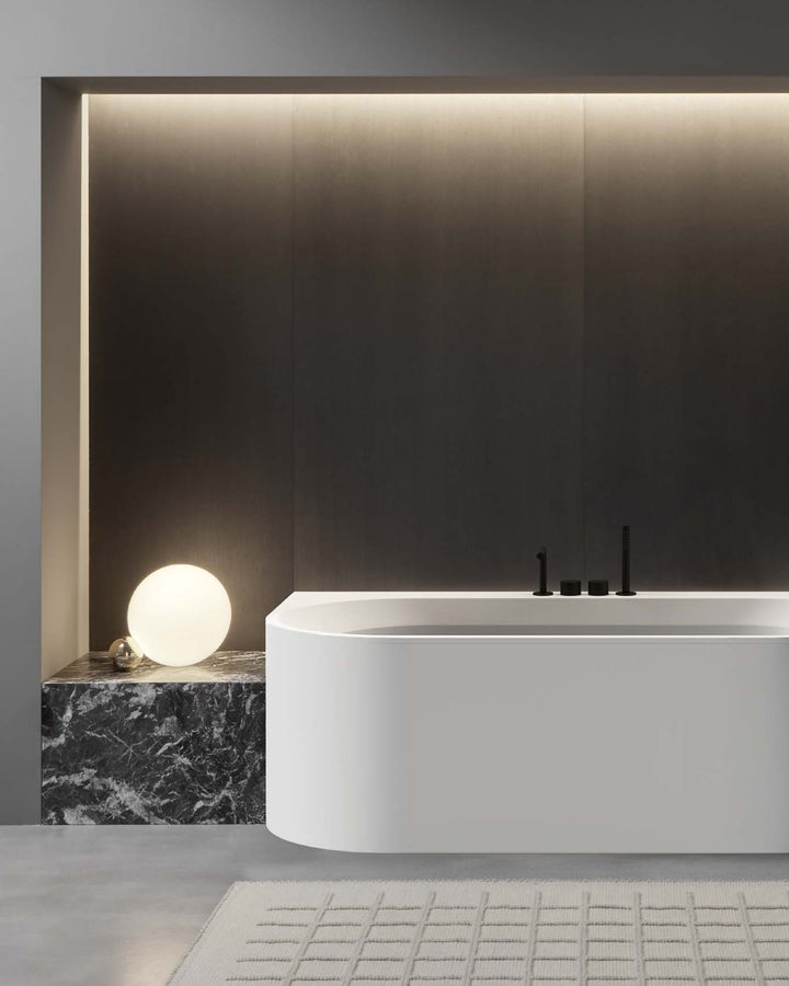 OASI Rectangular Bathtub with Two Rounded Edge Bathtub Antonio Lupi