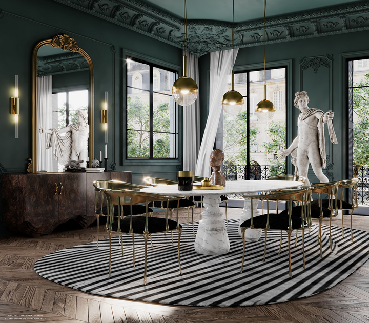 Pietra Oval Xl Nero Marquina Dining Table  Boca Do Lobo   