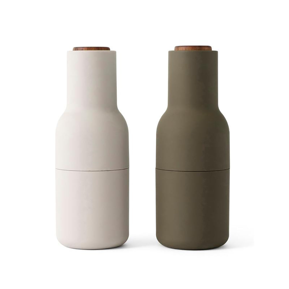 Bottle Grinders (Set of 2) Kitchen Tools & Utensils Audo Copenhagen Hunting Green and Beige / Walnut