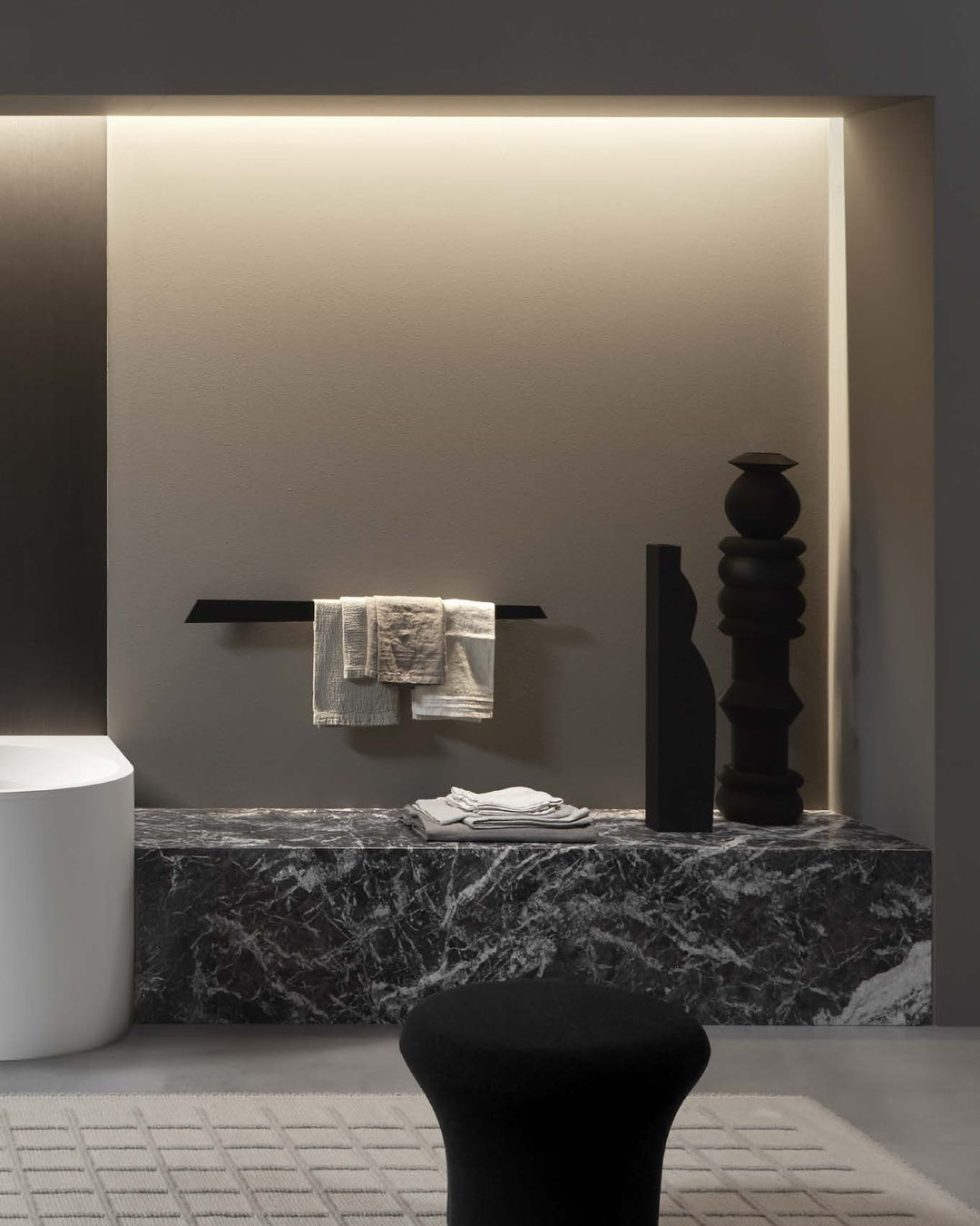 OASI Rectangular Bathtub with Two Rounded Edge Bathtub Antonio Lupi