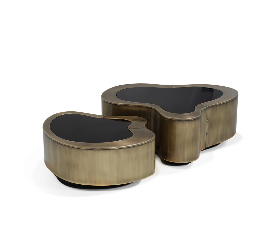 wave polished brass center table - Image 71