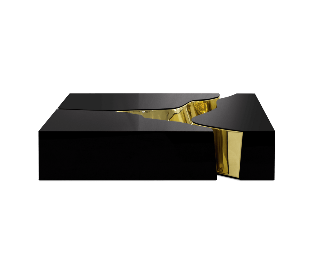 lapiaz center table Coffee Tables Boca Do Lobo Black Lacquer and Gold