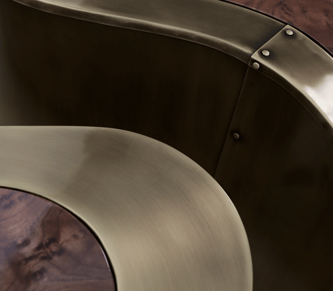 wave polished brass center table - Image 70