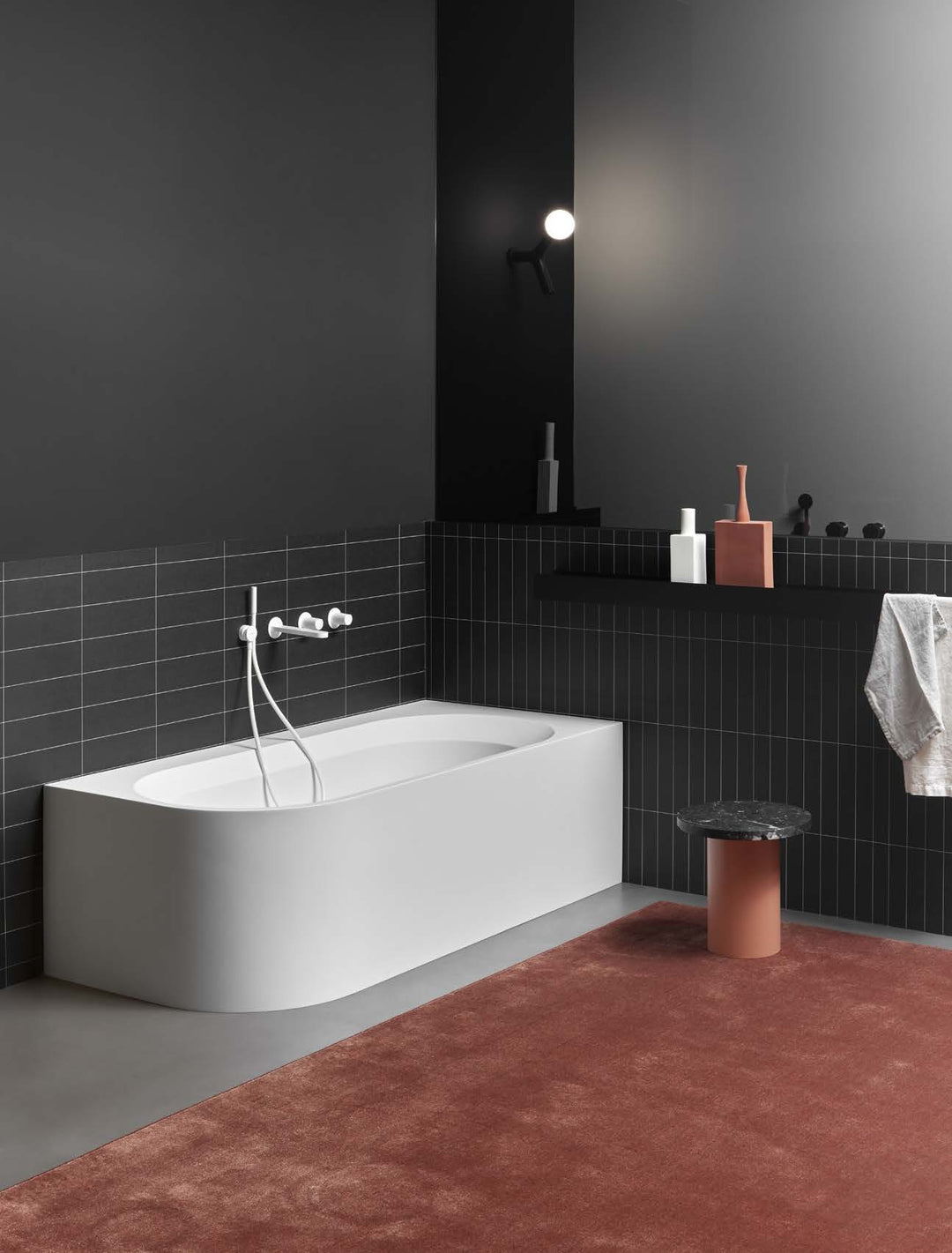 OASI Rectangular Bathtub with one Rounded Edge Sinks Antonio Lupi