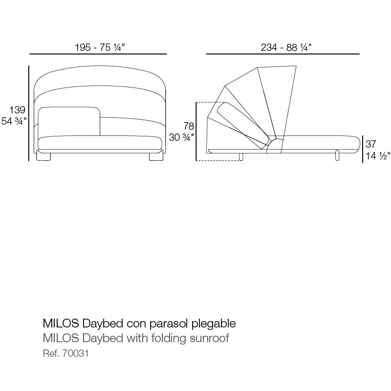 MILOS DAYBED with Sunroof Daybed Vondom