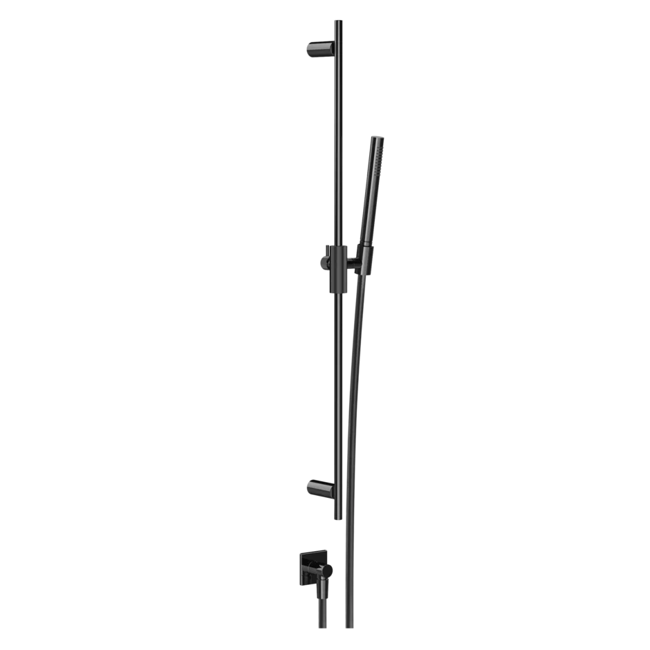 Gessi Inverso Rigato Sliding Rail with Water Outlet and Hand Shower - 73541 Bathroom Accessories GESSI Black Metal PVD