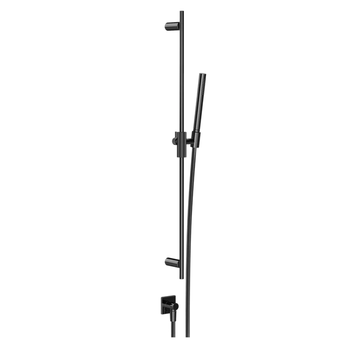 Gessi Inverso Rigato Sliding Rail with Water Outlet and Hand Shower - 73541 Bathroom Accessories GESSI Black Metal PVD