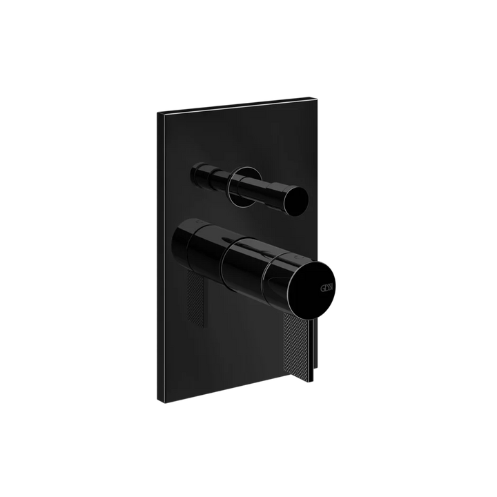 Gessi Inverso Diamantato Wall-Mounted Two-Ways Mixer - 73679 Bathroom Accessories GESSI Black Metal PVD