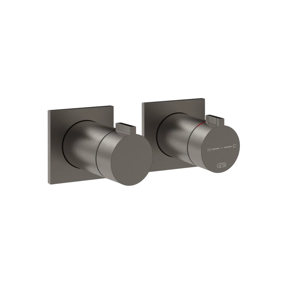Gessi Inverso Rigato Thermostatic Shower Mixer - 73034 Bathroom Accessories GESSI Black Metal Br. PVD