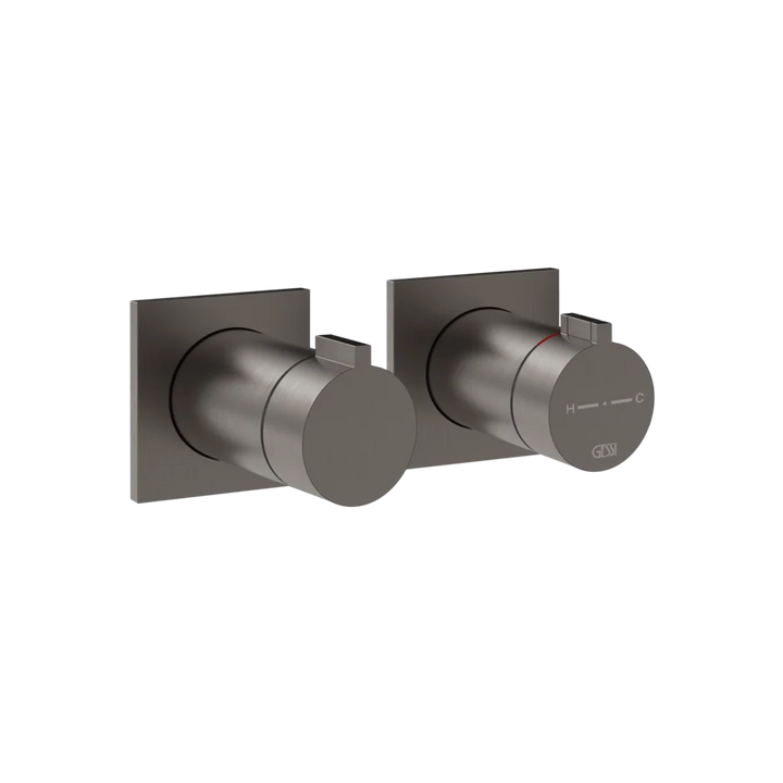 Gessi Inverso Rigato Thermostatic Shower Mixer - 73034 Bathroom Accessories GESSI Black Metal Br. PVD