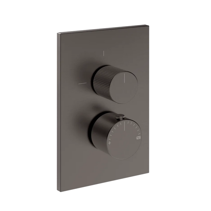 Gessi Inverso Rigato Thermostatic Mixer - 73537 Bathroom Accessories GESSI Black Metal Br. PVD