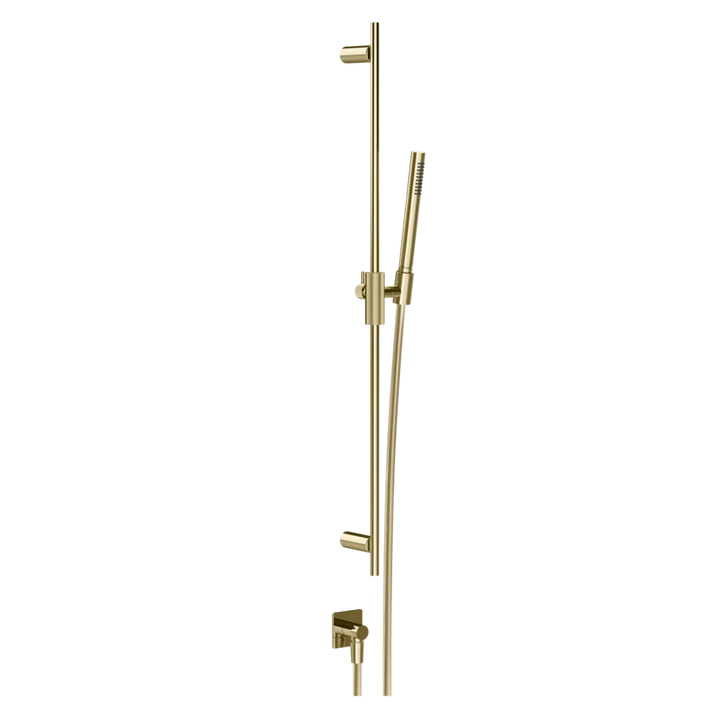 Gessi Inverso Rigato Sliding Rail with Water Outlet and Hand Shower - 73541 Bathroom Accessories GESSI Brass PVD