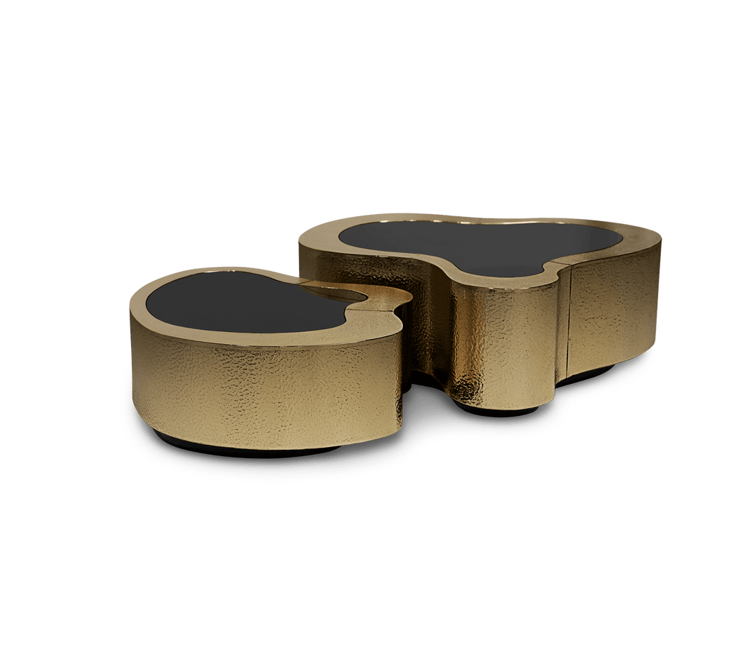 wave polished brass center table - Image 43
