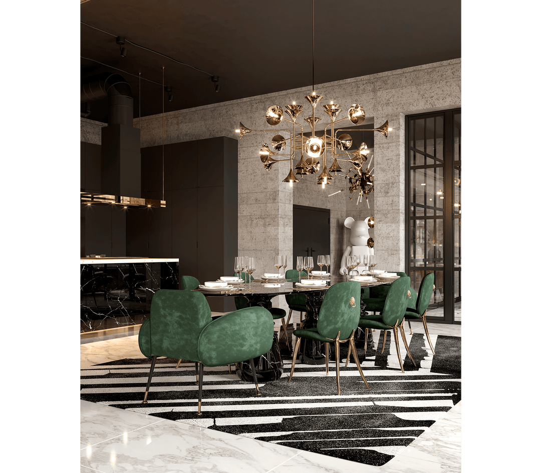 Pietra Oval Xl Nero Marquina Dining Table  Boca Do Lobo   