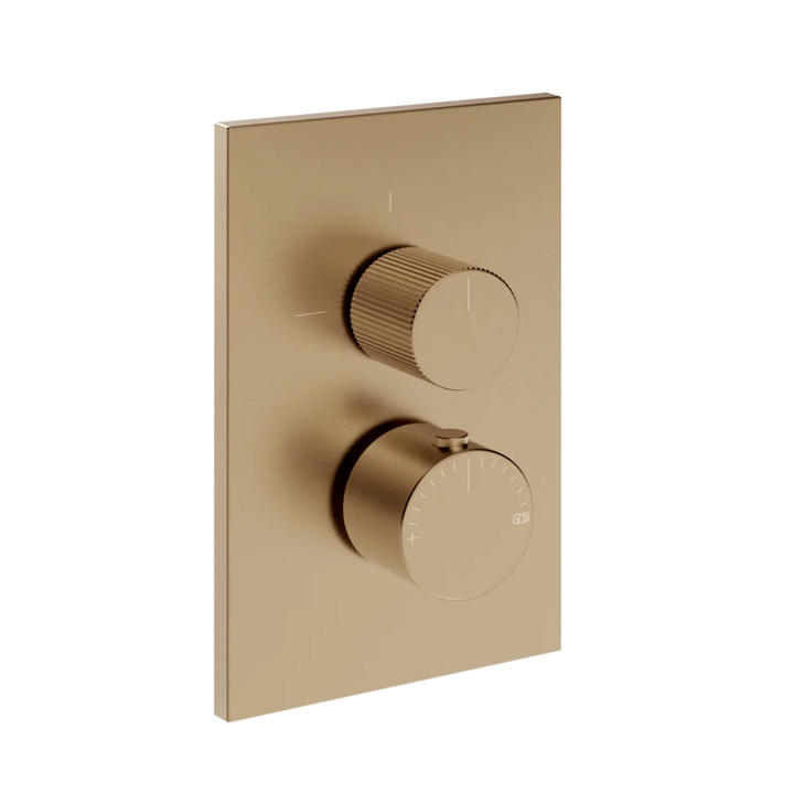 Gessi Inverso Rigato Thermostatic Mixer - 73535 Bathroom Accessories GESSI Warm Bronze Br. PVD