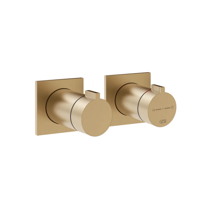 Gessi Inverso Rigato Thermostatic Shower Mixer - 73034 Bathroom Accessories GESSI Warm Bronze Br. PVD