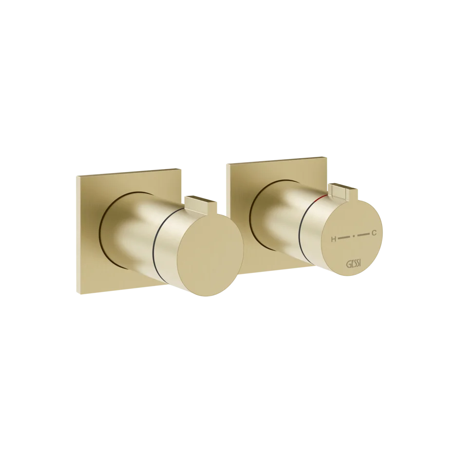 Gessi Inverso Rigato Thermostatic Shower Mixer - 73034 Bathroom Accessories GESSI Brass Brushed PVD