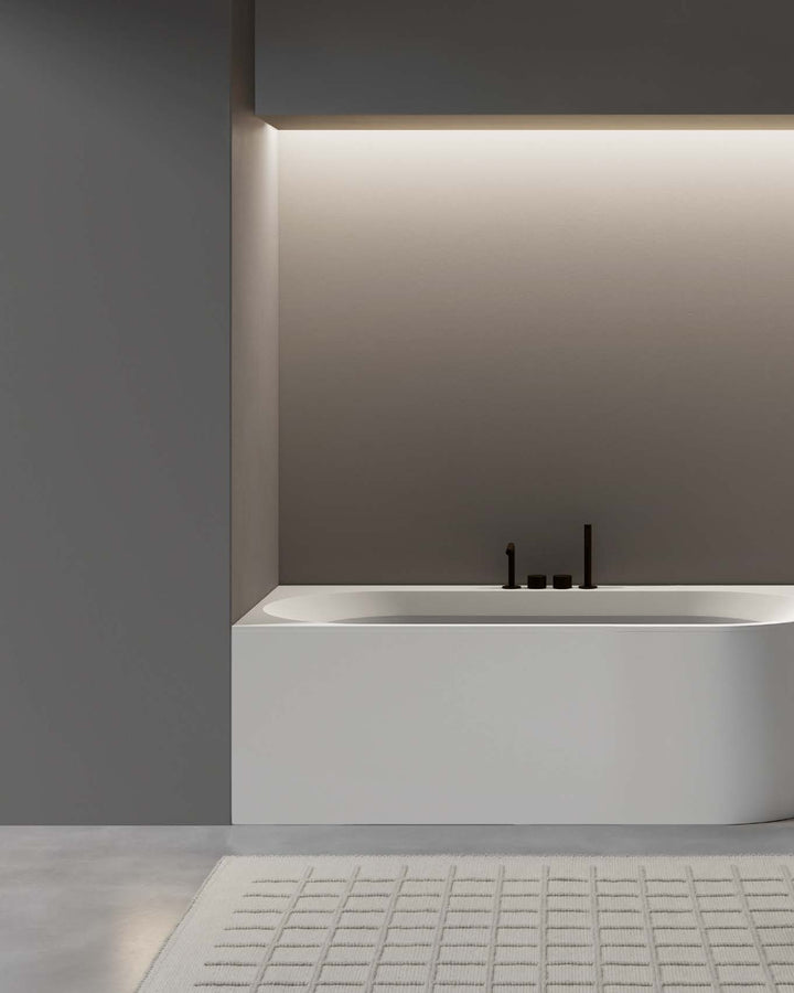 OASI Rectangular Bathtub with one Rounded Edge Sinks Antonio Lupi