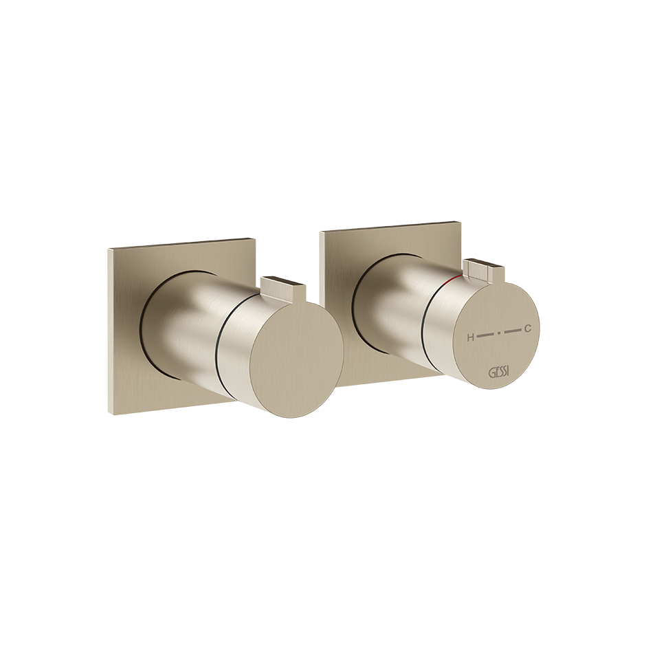 Gessi Inverso Rigato Thermostatic Shower Mixer - 73032 Bathroom Accessories GESSI Finox Brushed Nickel