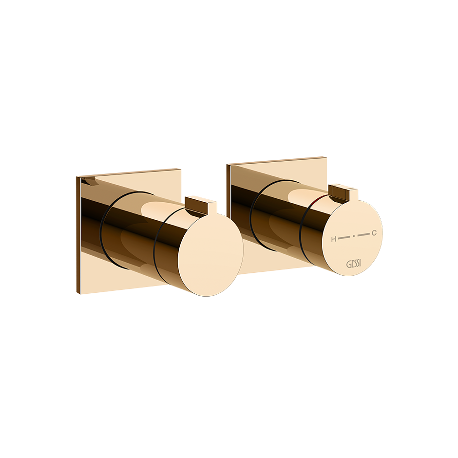 Gessi Inverso Rigato Thermostatic Shower Mixer - 73032 Bathroom Accessories GESSI Warm Bronze PVD