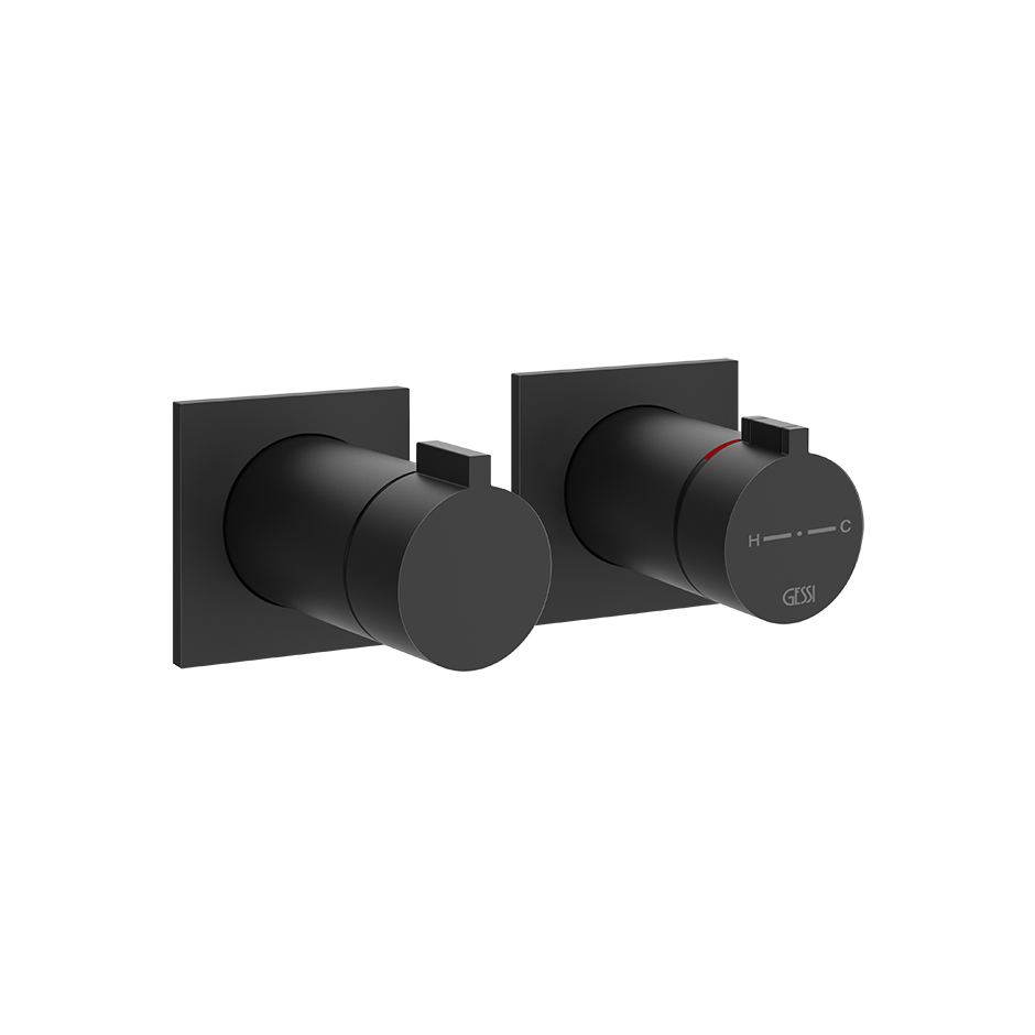 Gessi Inverso Rigato Thermostatic Shower Mixer - 73036 Bathroom Accessories GESSI Matte Black