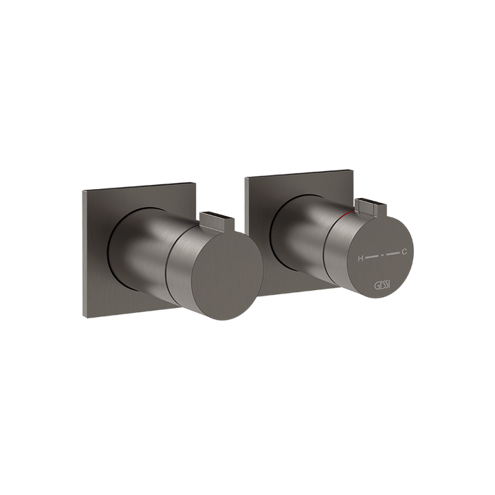 Gessi Inverso Rigato Thermostatic Shower Mixer - 73036 Bathroom Accessories GESSI Black Metal Brushed PVD