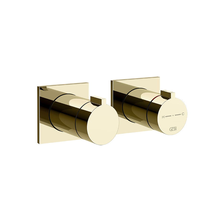Gessi Inverso Rigato Thermostatic Shower Mixer - 73036 Bathroom Accessories GESSI Brass PVD