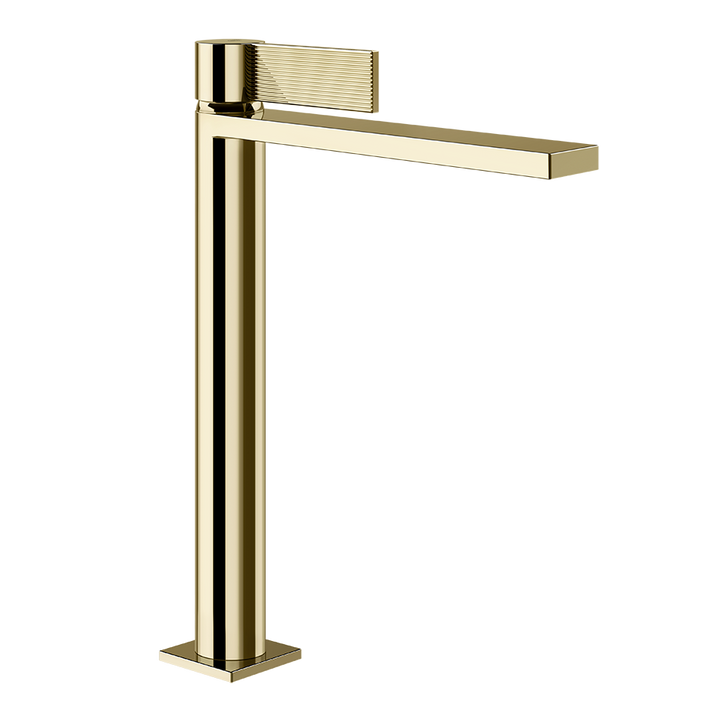 Gessi Inverso Rigato High Basin Mixer - 73504 Bathroom Accessories GESSI Brass PVD