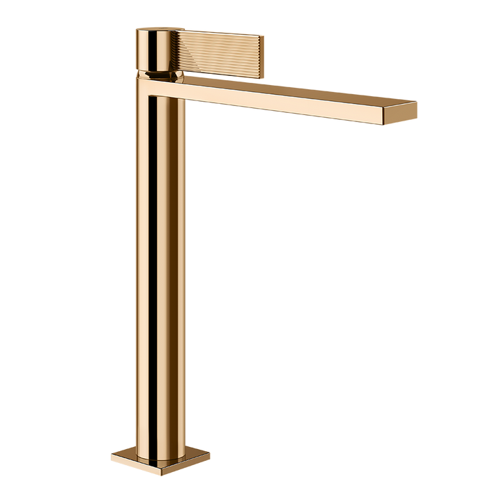 Gessi Inverso Rigato High Basin Mixer - 73504 Bathroom Accessories GESSI Warm Bronze PVD