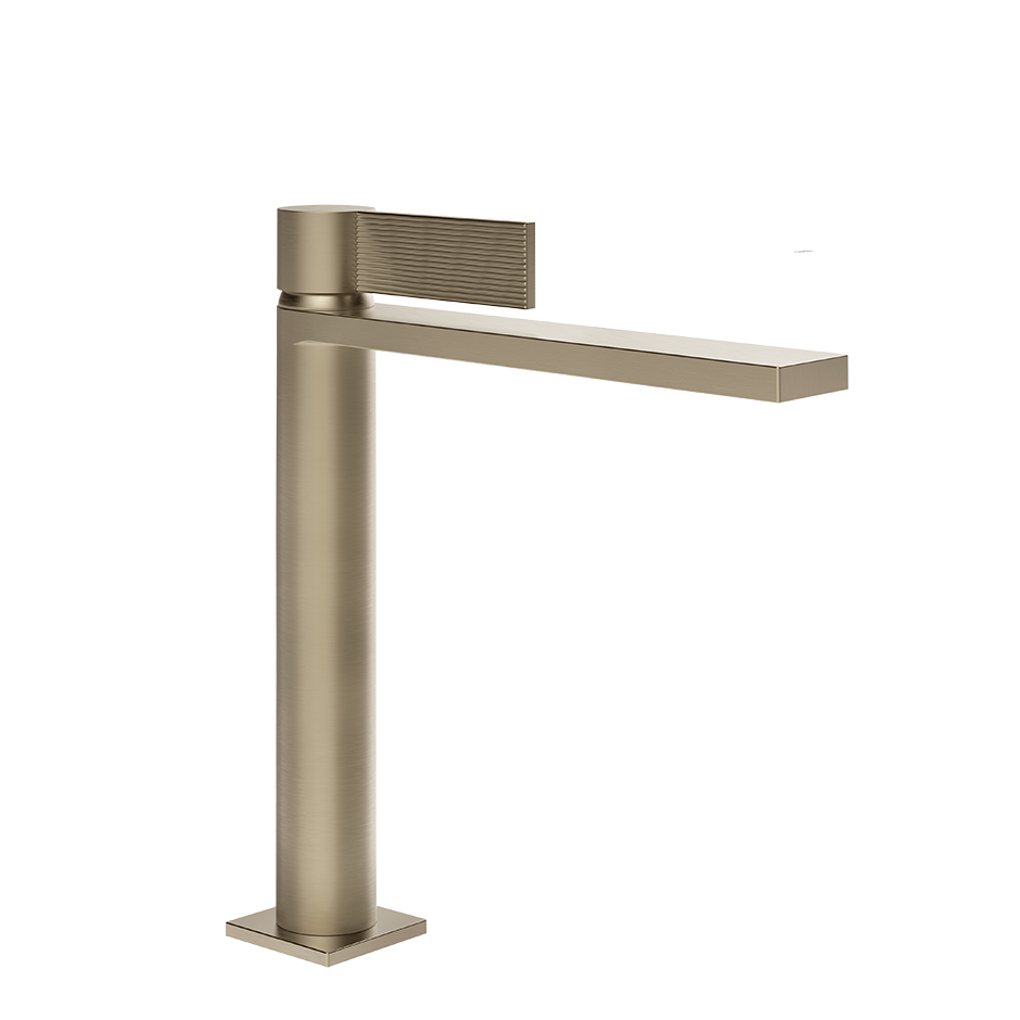Gessi Inverso Rigato Medium Basin Mixer - 73506 Bathroom Accessories GESSI Finox Brushed Nickel