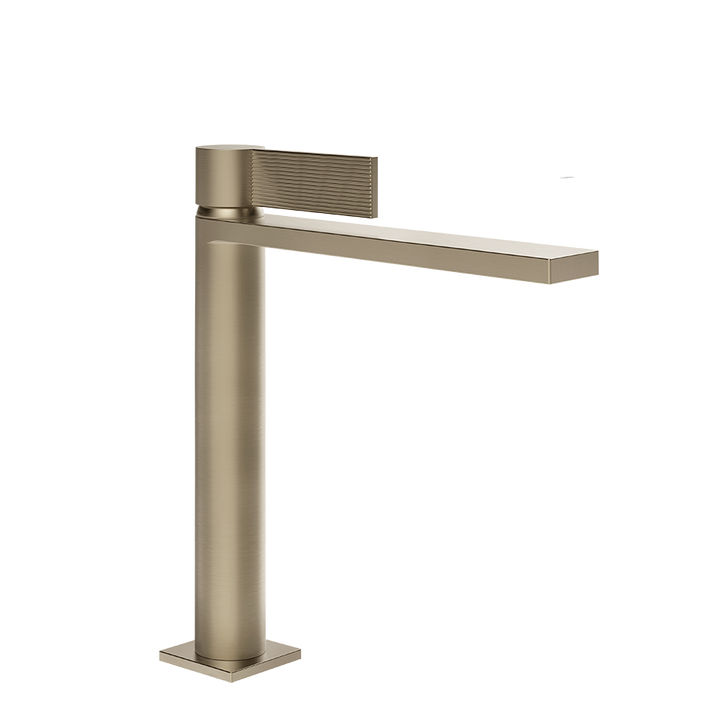 Gessi Inverso Rigato Medium Basin Mixer - 73506 Bathroom Accessories GESSI Finox Brushed Nickel