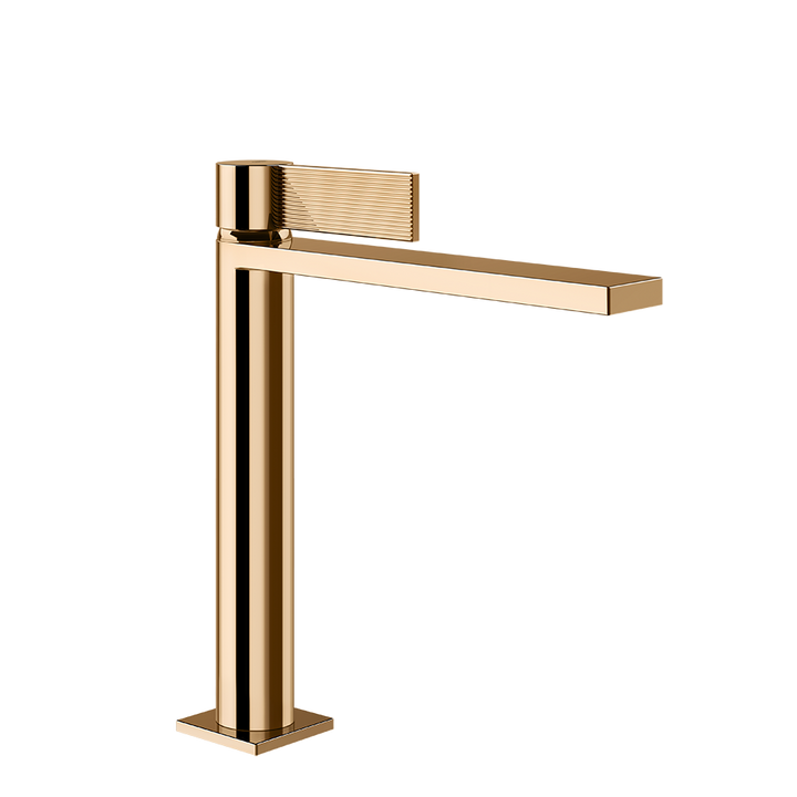 Gessi Inverso Rigato Medium Basin Mixer - 73506 Bathroom Accessories GESSI Warm Bronze PVD