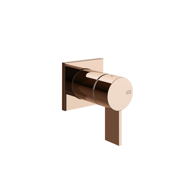 Gessi Inverso Rigato Wall-Mounted Shower Mixer - 73519 Bathroom Accessories GESSI Copper PVD