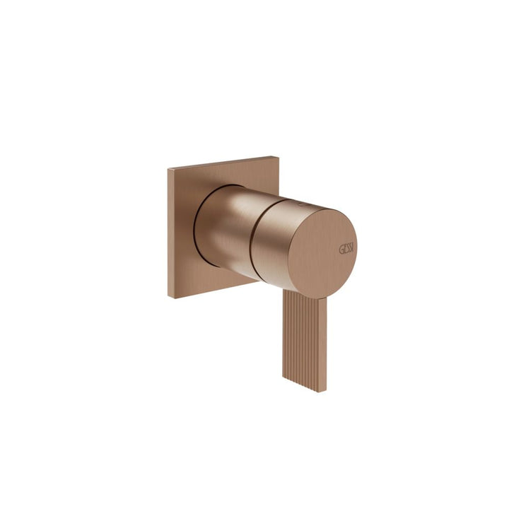 Gessi Inverso Rigato Wall-Mounted Shower Mixer - 73519 Bathroom Accessories GESSI Copper Brushed PVD