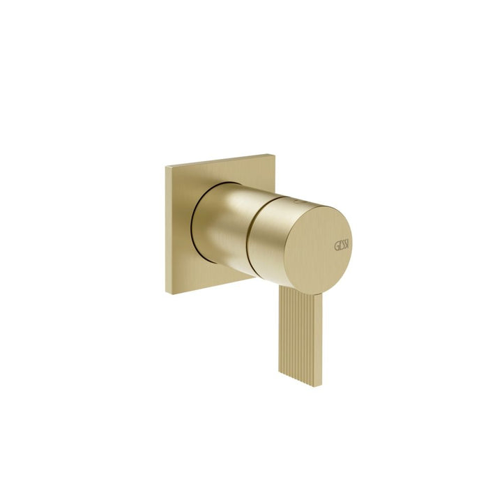 Gessi Inverso Rigato Wall-Mounted Shower Mixer - 73519 Bathroom Accessories GESSI Brass Brushed PVD