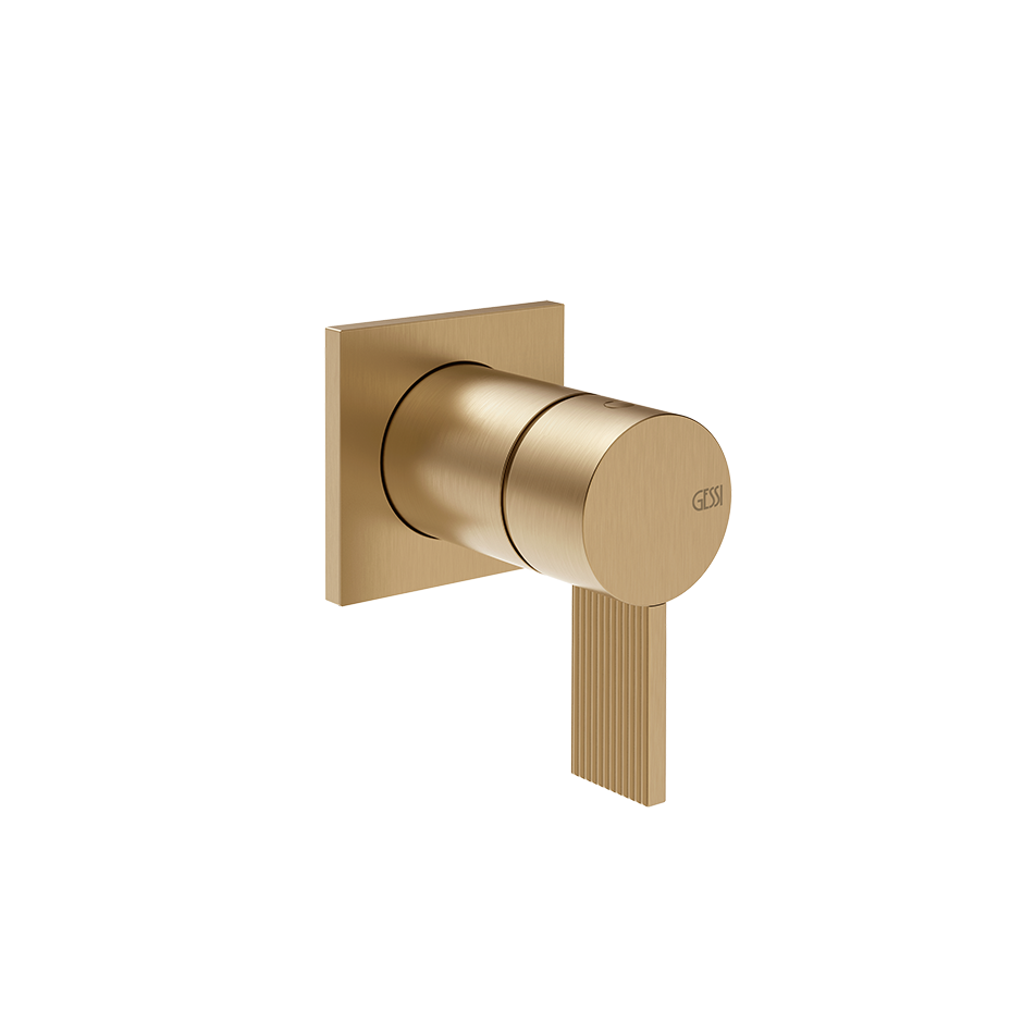 Gessi Inverso Rigato Wall-Mounted Shower Mixer - 73519 Bathroom Accessories GESSI Warm Bronze Brushed PVD